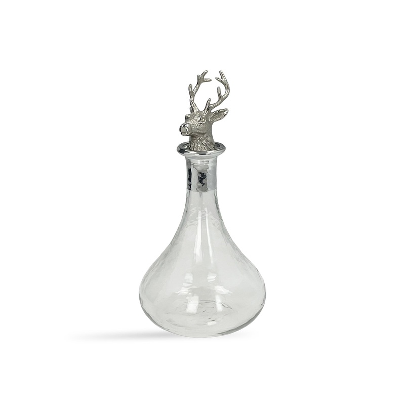 Culinary Concepts Glass Ships Decanter with Stag Stopper