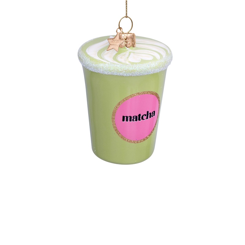 Matcha Tea Latte Green Christmas Hanging Decoration