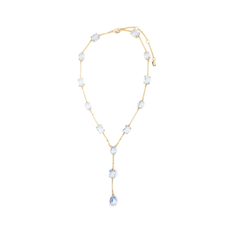 Multi Stone Yneck Gld/lt Sapp