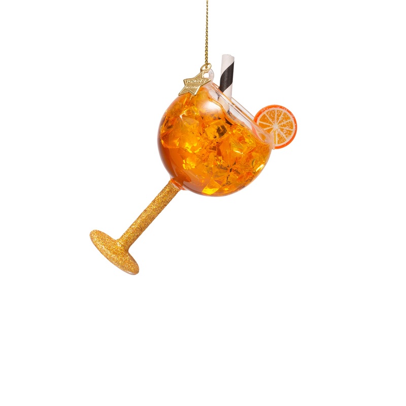 Orange Spritzer Glass Christmas Hanging Decoration