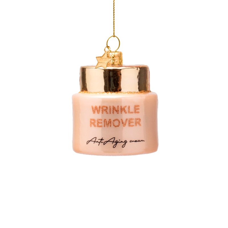 Pink Opal Anti Aging Cream Glass Christmas Hanging Decoration