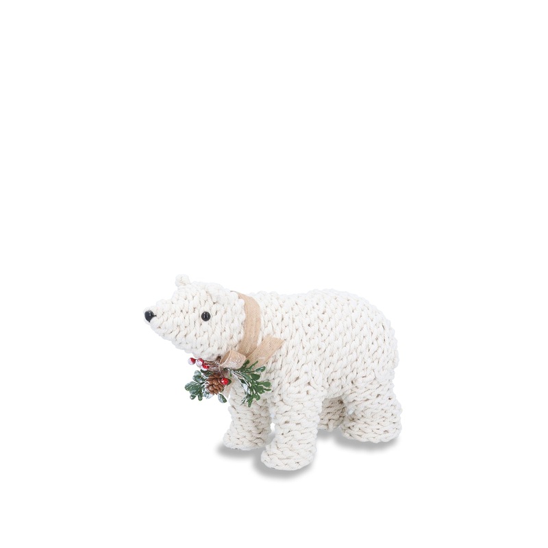 Polar Bear Decoration Twine Wrapped