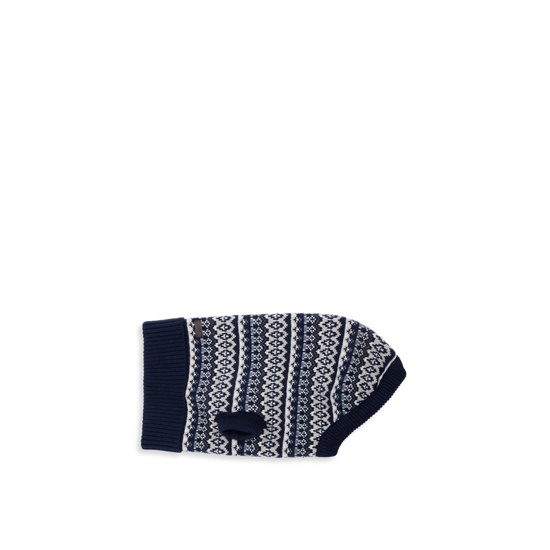 Barbour Marlow Fair Isle Dog Jumper Navy Large