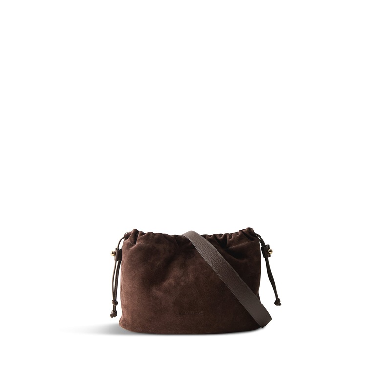 Charlotte Midi Suede Bag Chocolate