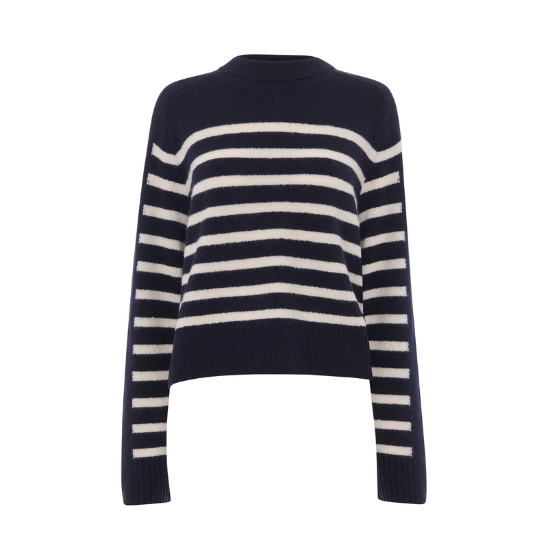 Contrast Stripe Knit Blue