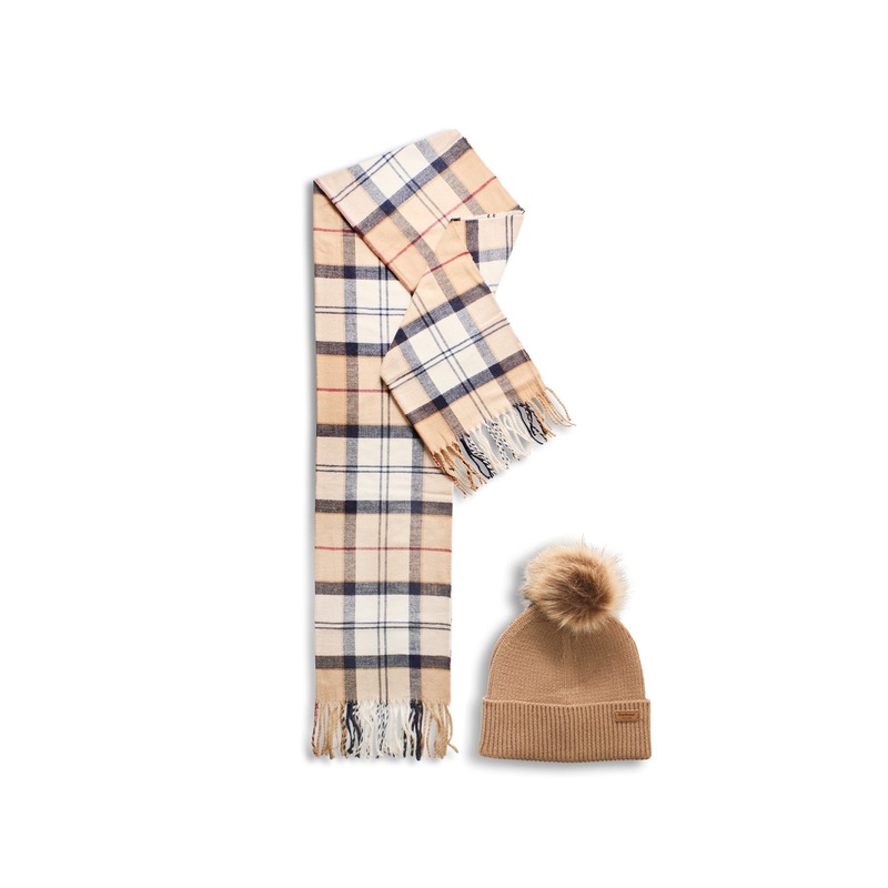 Dover Beanie and Scarf Set Tan