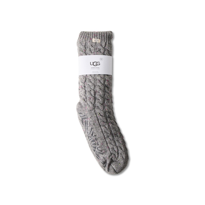 Elowyn Cable Knit Socks Charcoal