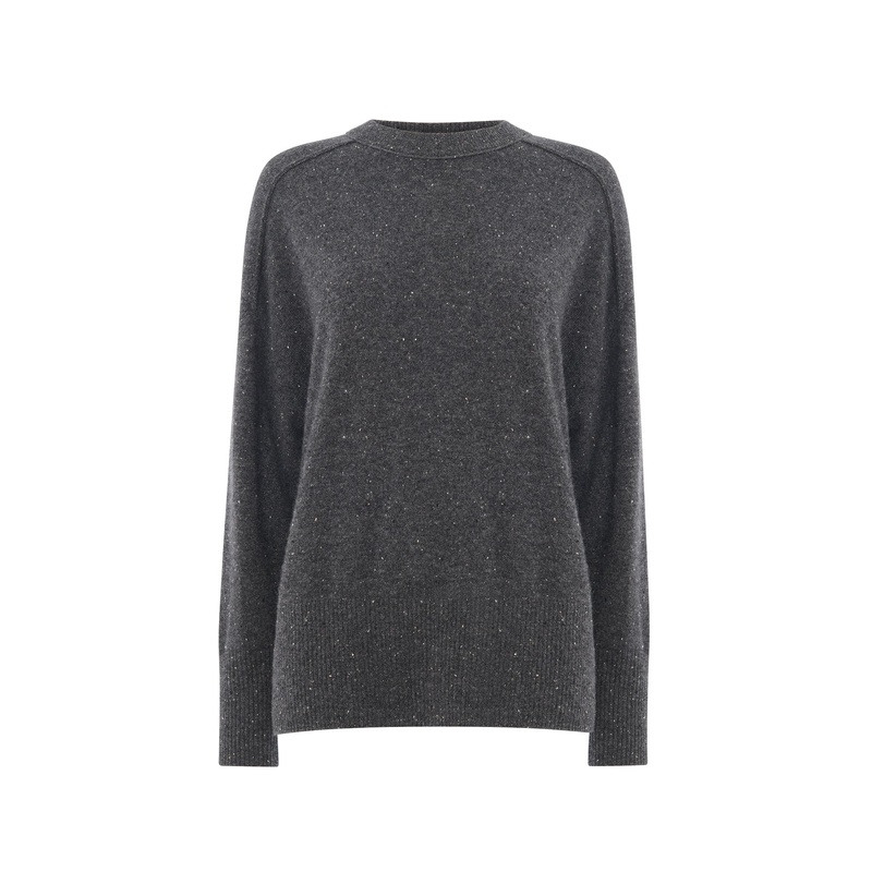 Fleck Seam Neck Knit Grey