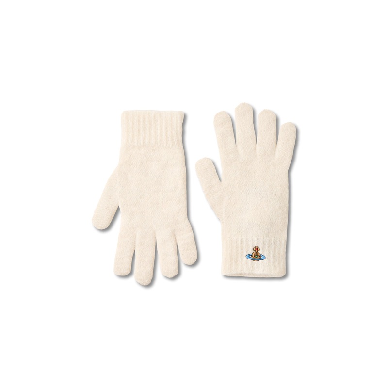 Fluffy Mohair Gloves White