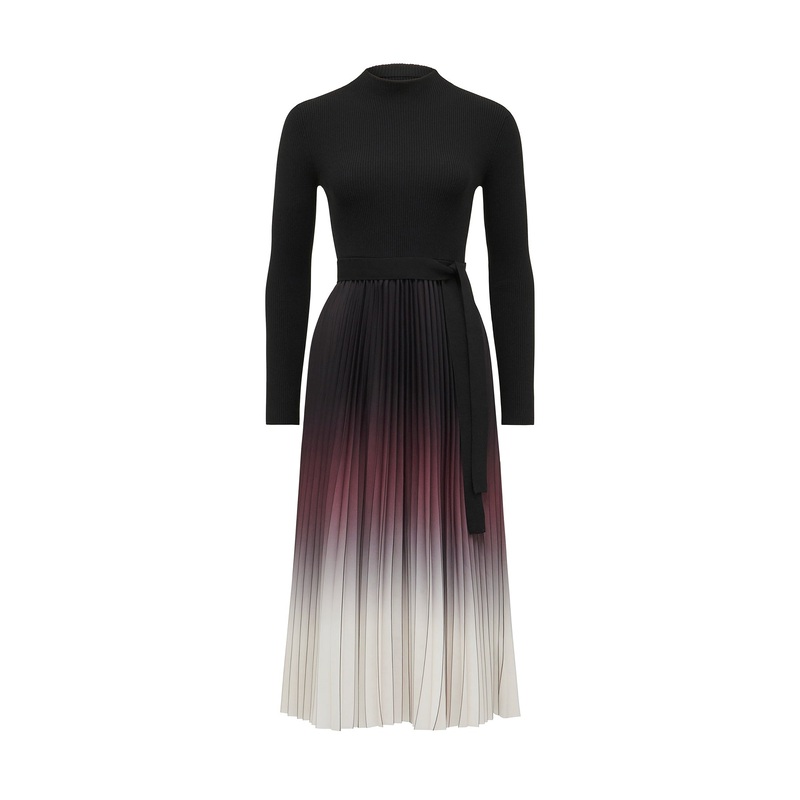 Harmony Pleated Midi Dress Black