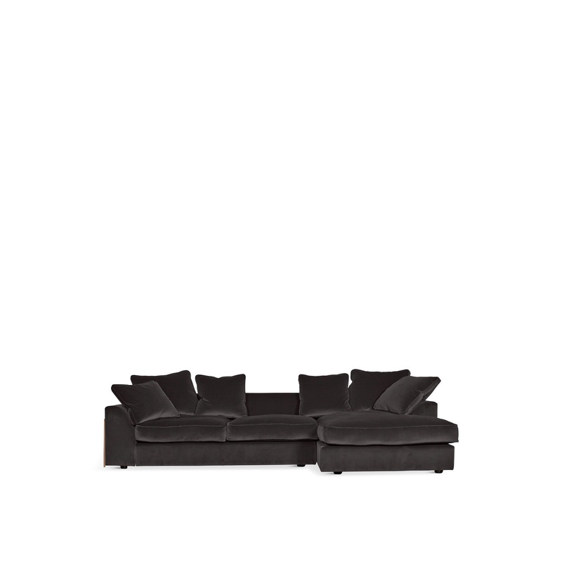 Heals Cumulus Right Hand Facing Corner Sofa Velvet Black