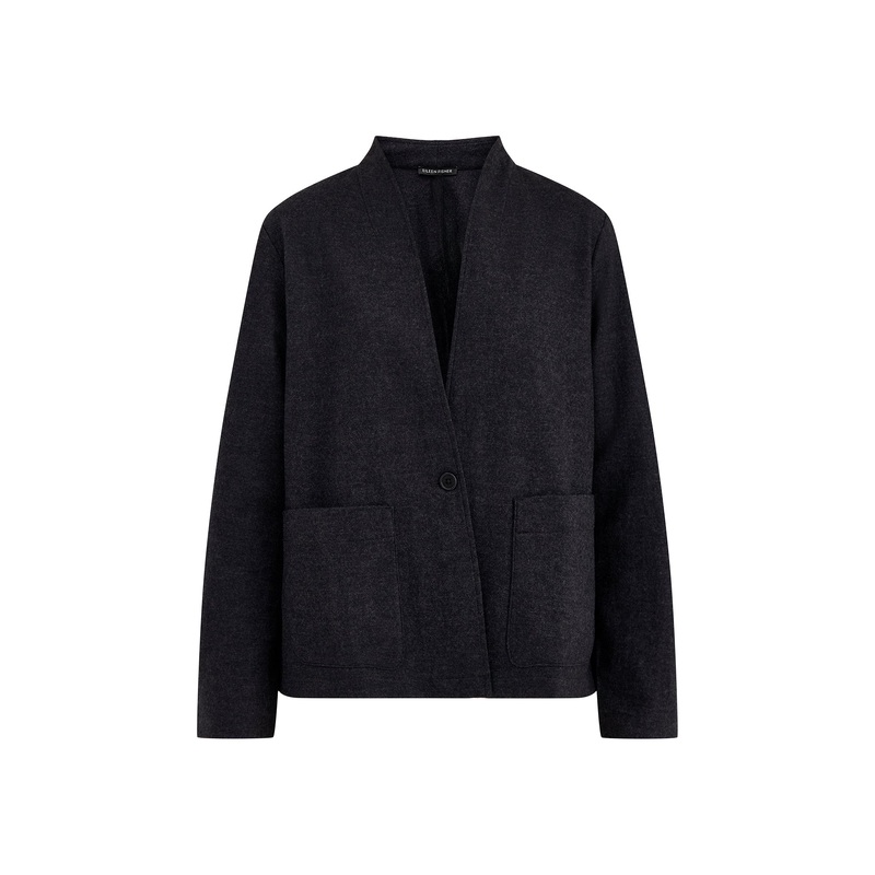 High Collar Jacket Charcoal