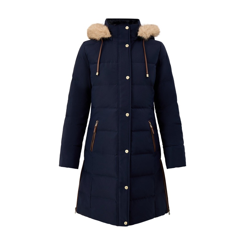 Insulated Hooded Coat Navy