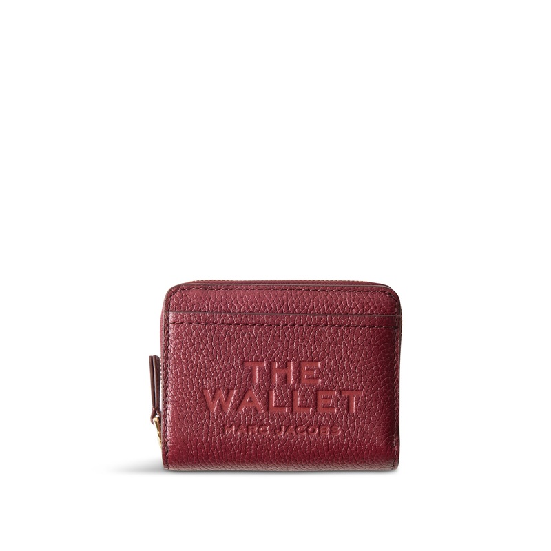 Leather Compact Wallet Cherry