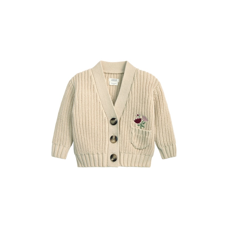 Mamas & Papas Embroidered Knit Cardigan Cream