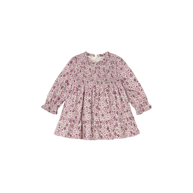 Mayoral Printed Floral Velvet Dress Crystal