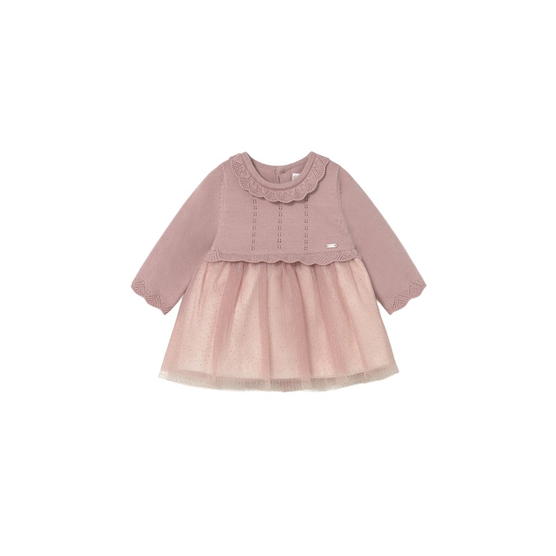 Mayoral Tricot Tulle Dress Petal