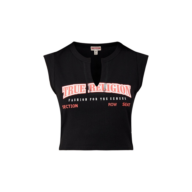 Notched Rib T-Shirt Black