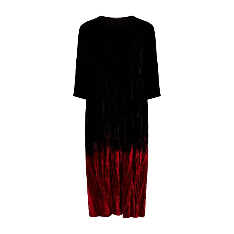 Ombre Velvet Dress Red