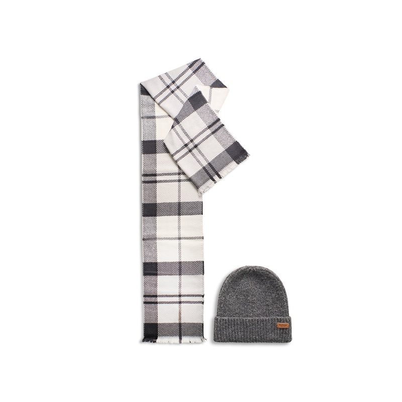 Pendle Beanie and Scarf Set Monochrome