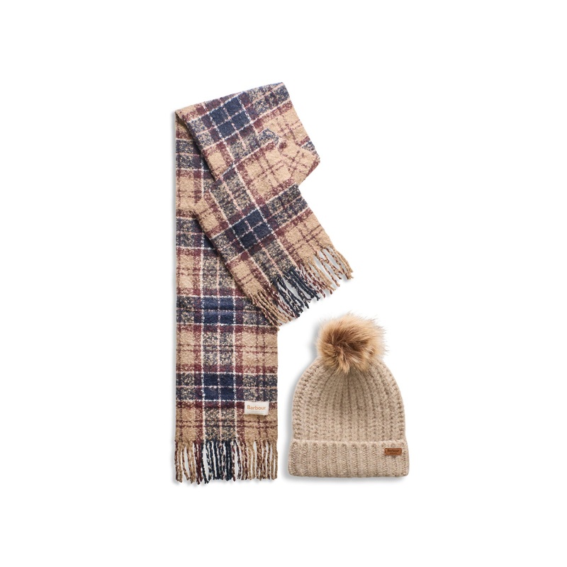 Saltburn Beanie and Scarf Set Gardenia