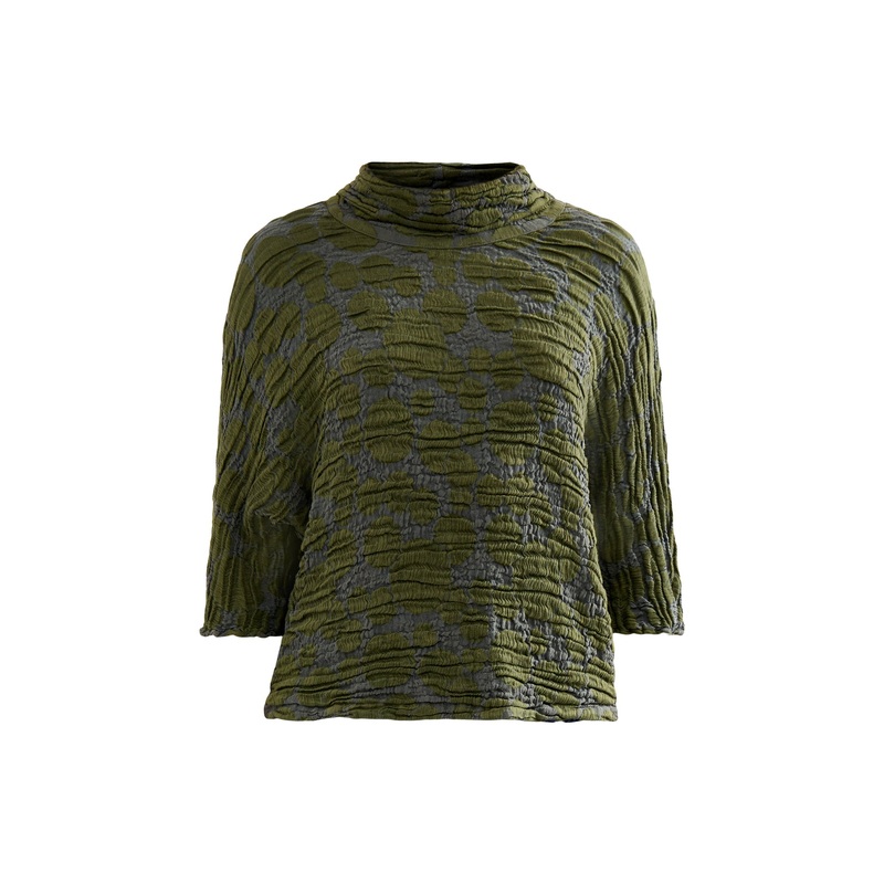 Spot Cowl Neck Top Forest Mist