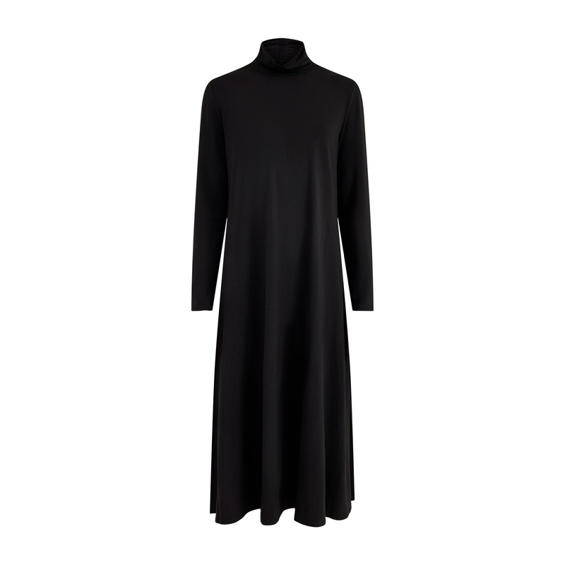 T-Neck Midi Dress Black