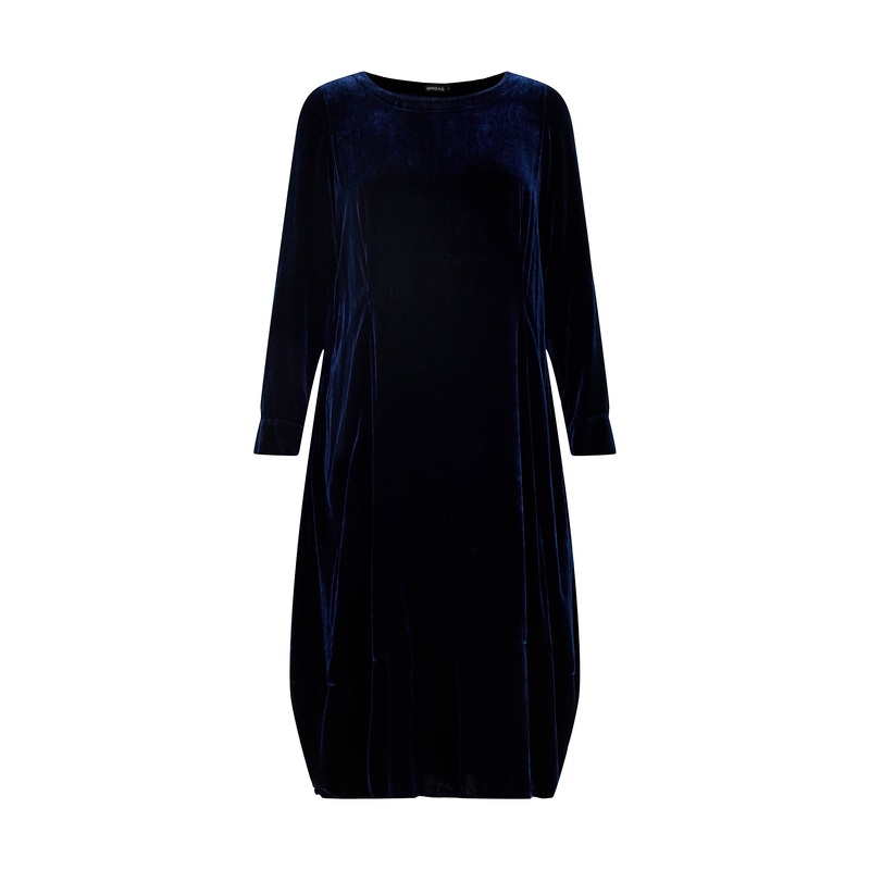 Velvet Long Sleeve Dress Royal Blue