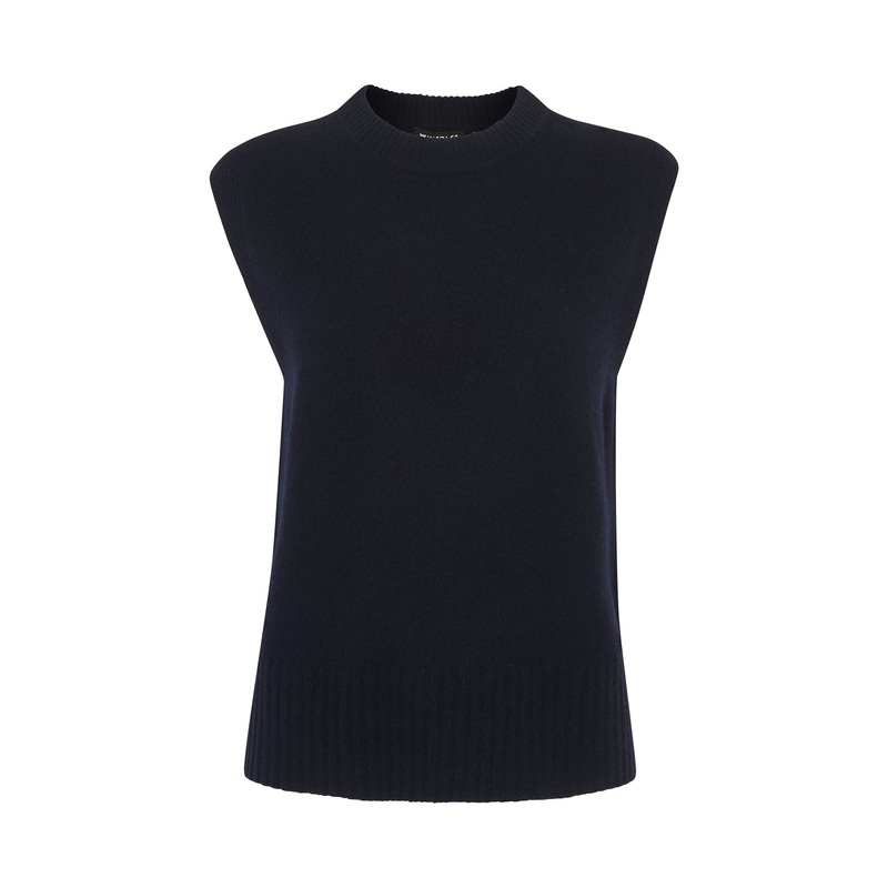 Wool Sleeveless Tank Blue