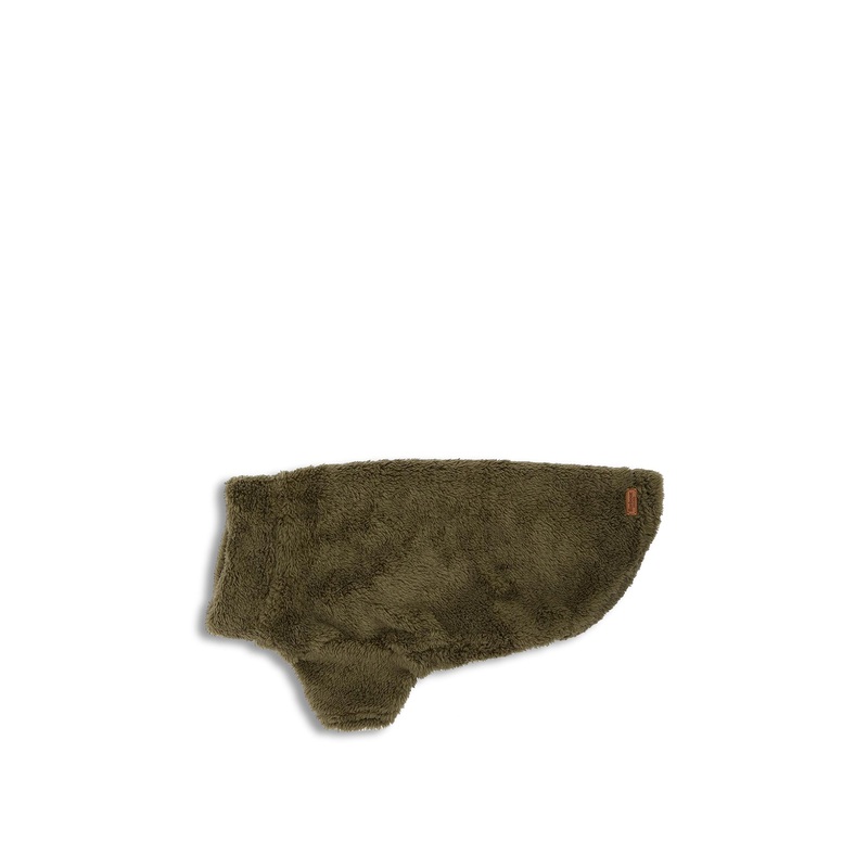 Brindle Fleece Dog Jumper Olive Medium