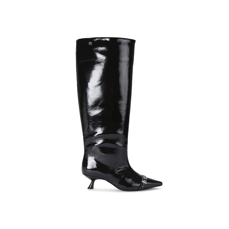 Eyelet Slouchy Boots Black