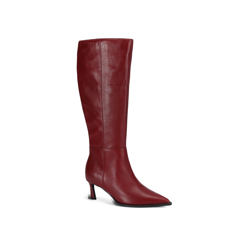 Lucid Knee High Heeled Boots Red