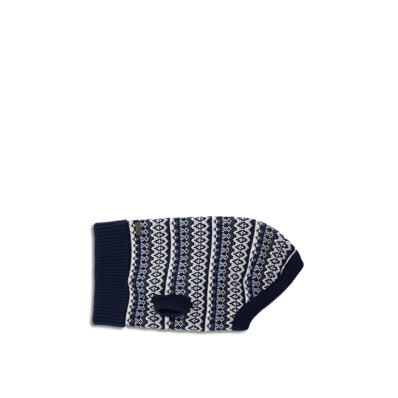 Marlow Fair Isle Dog Jumper Navy Small