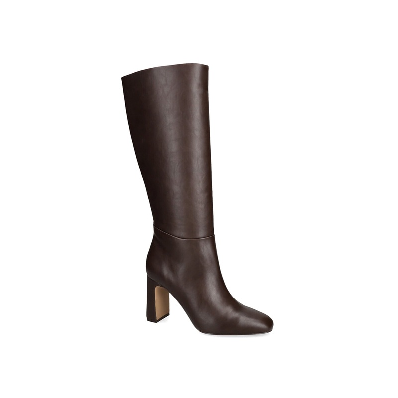 Speedway Heeled Leather Knee-High Boots Dark Brown