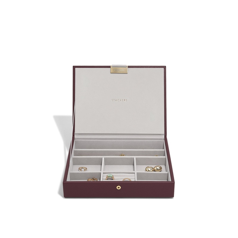 Classic Jewellery Box Set of 3 Burgundy
