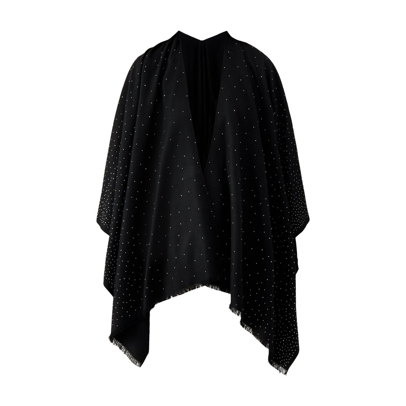 Graduated Crystal Wrap Black Silver