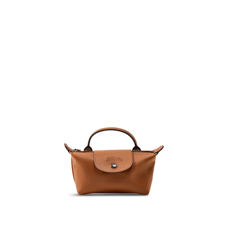 Le Pliage Xtra Extra-Small Leather Pouch Cashew