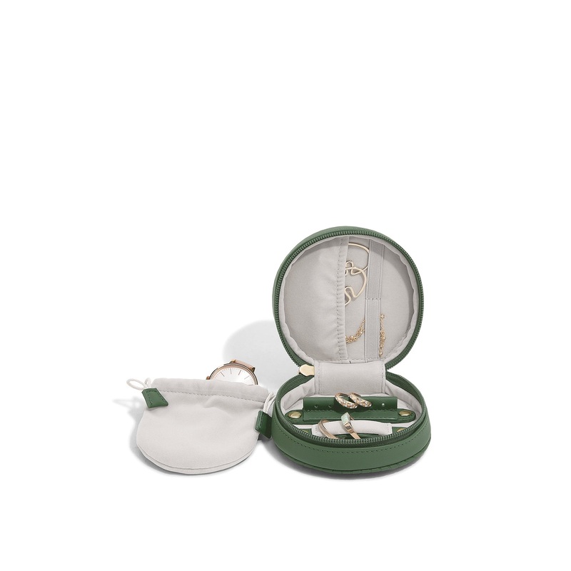 Round Jewellery Roll Emerald