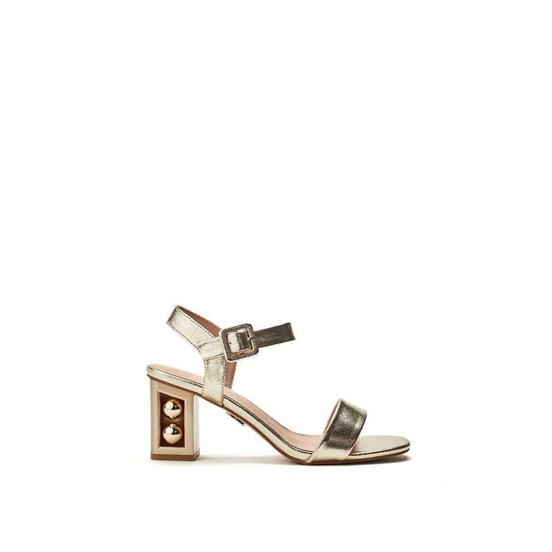 Sandypearl Leather Heeled Sandals Multi