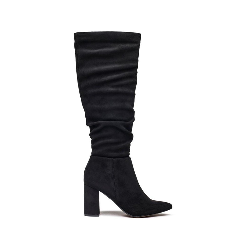 Vegan Knee High Boots Black