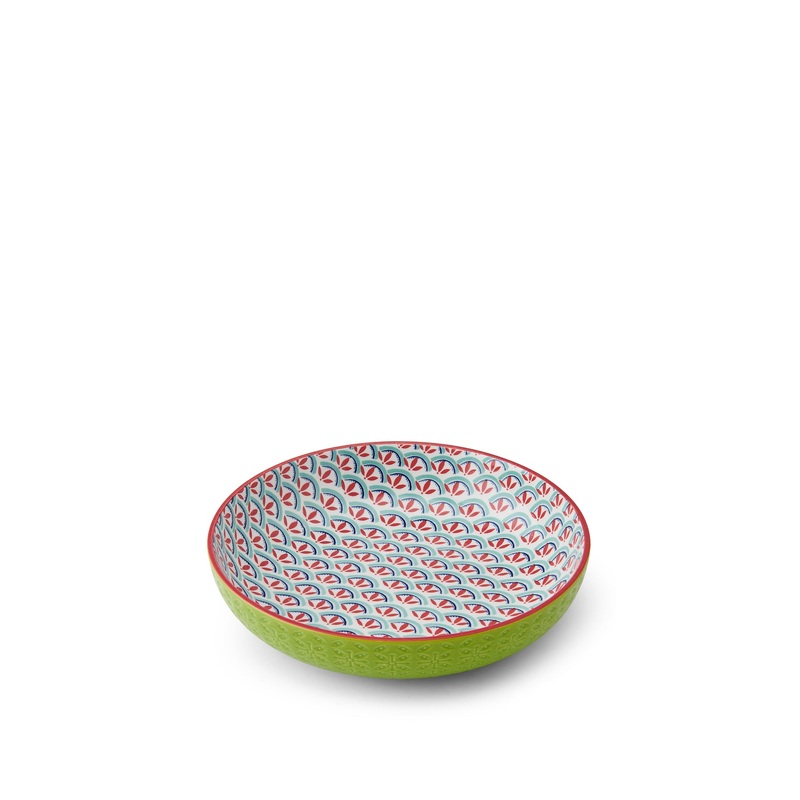 Geometric Line Bowl Green