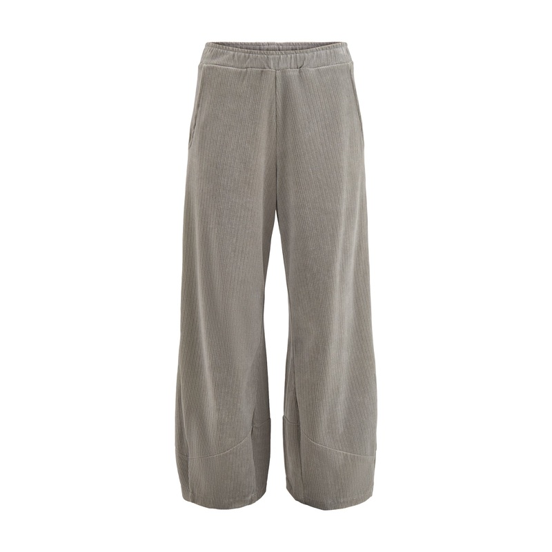 Jumbo Cord Wide Leg Trousers Light Grey