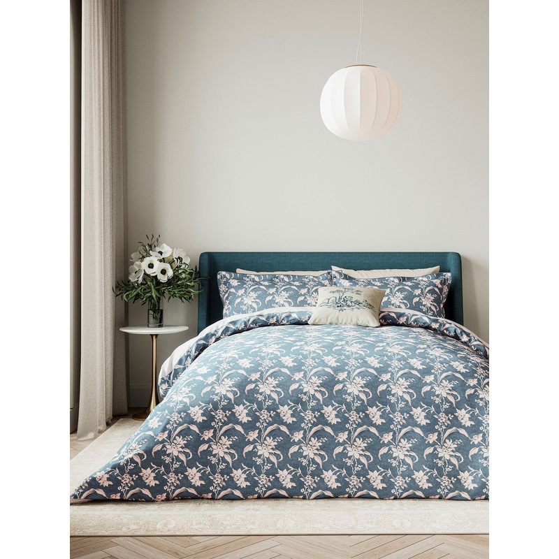 V&A Daffodil Dreams Blue Duvet Cover Set