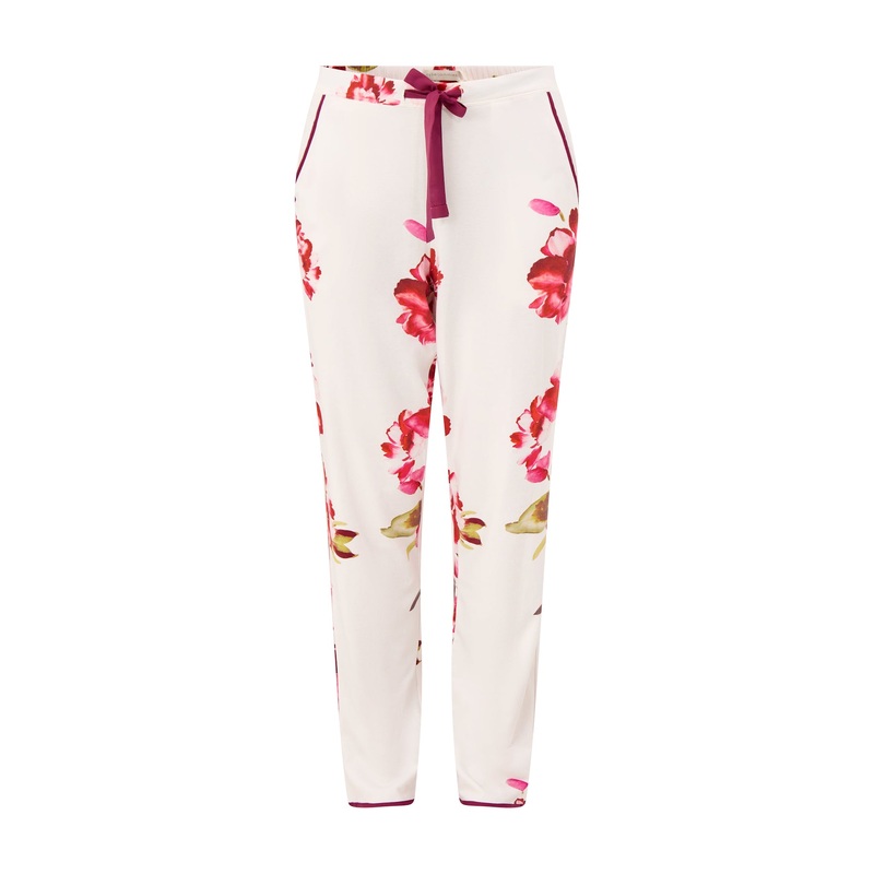 Floral Jersey Pyjama Trousers Oxblood