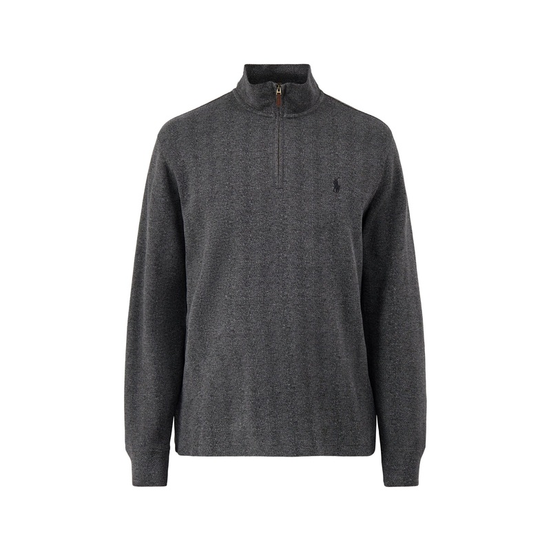 Herringbone Quarter-Zip Sweatshirt Grey