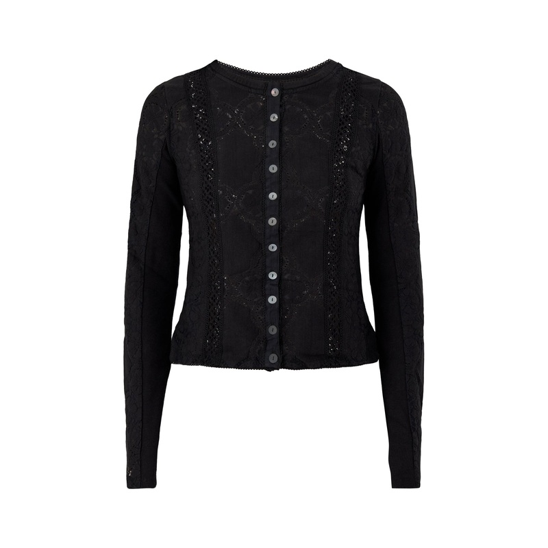 Jae Ribbed Long Sleeve Top Black