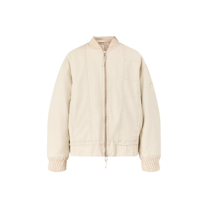 Jax Washed Bomber Jacket Almond
