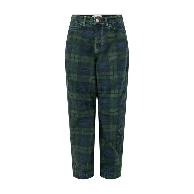 Neve Overdyed Check Jeans Navy