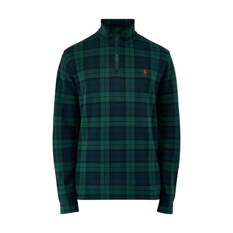 Tartan Quarter-Zip Sweatshirt Blackwatch Plaid