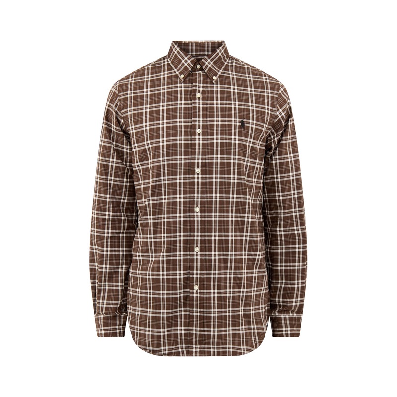 Twill Check Shirt Brown Cream